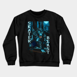 Werewolf, Skateboard, Skater, City, Halfpipe Crewneck Sweatshirt